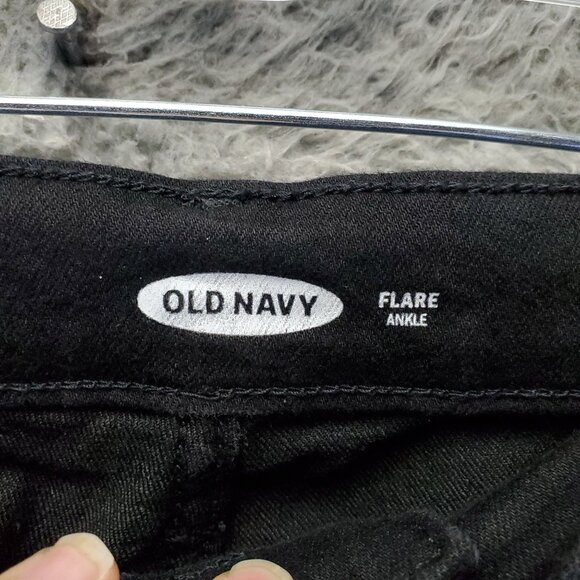 Old Navy Pants Womens Size 2 Black Flare Ankle Micro Flare Style Stretch Blend - Picture 2 of 12